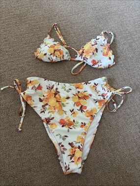 Abercrombie & Fitch High Waisted Floral Triangle Bikini Set